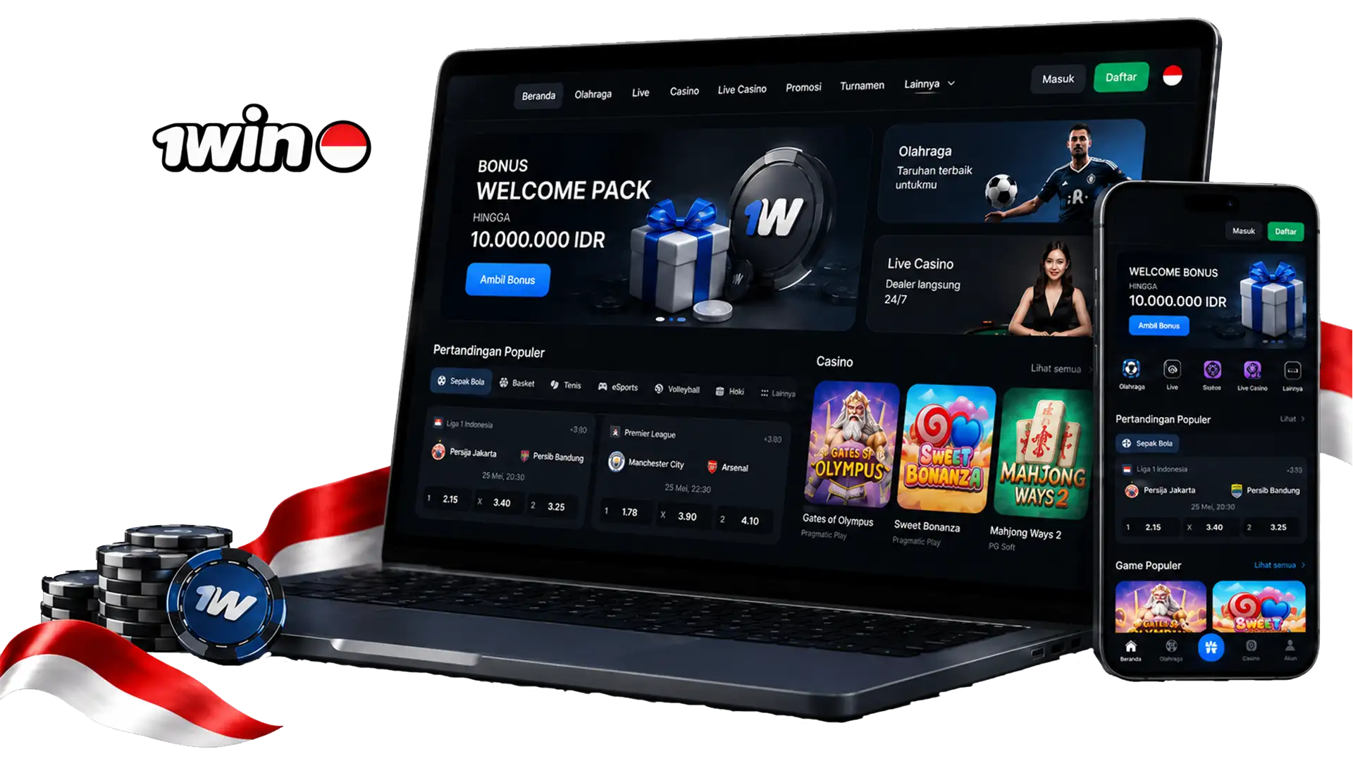Join the best 1win casino in Indonesia today.